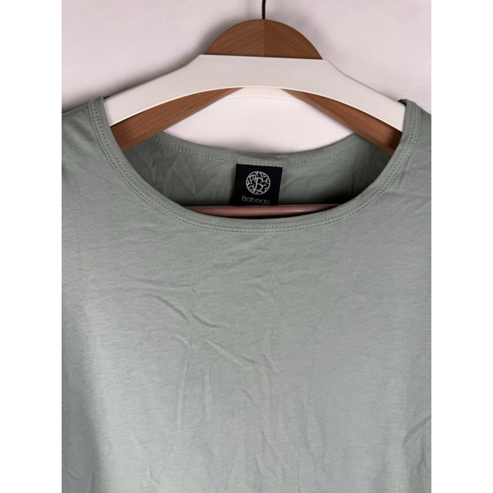 NWT Women's Boboau Green Puff Sleeve Top Plus Size 0X $12 w/$25 purchase - Picture 2 of 6